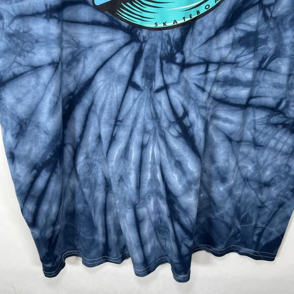 Santa Cruz Skateboards T Shirt Mens Size Large Blue Tie Dye Double Sided SS - Picture 12 of 12